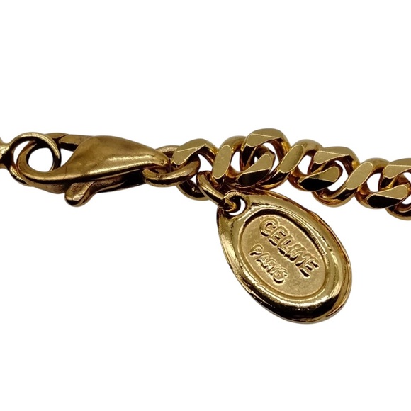 ✨🛍️ Celine Gold and Rhinestone Mini Triomphe Necklace - Picture 4 of 4
